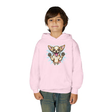 Load image into Gallery viewer, Happy Jumping Chihuahua Hoodie | Cute Dog Illustration, Youth Hoodie