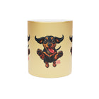 Happy Dachshund Illustration Metallic Mug | Silver or Gold