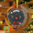 Black Labrador Retriever Glass Ornament, Dog Lover Christmas Tree Decoration, Personalized Pet Ornament, Holiday Gift, Keepsake Dog