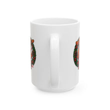 Load image into Gallery viewer, Festive Vizsla Dog Mug, Christmas Gift for Pet Lovers, Holiday Ceramic Cup, Cute Dog Art, Wreath Design