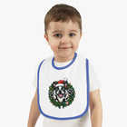 Baby Bib with Boston Terrier Holiday Design, Cute Christmas Bib, Baby Feeding Bib, Holiday Gift for New Parents, Bostie Lover Bib
