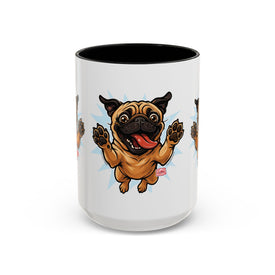 Pug Lover's Accent Coffee Mug, Cute Dog Mug, Pet Gift, Animal Lover's Present, Gift for Dog Owners, Funny Mug