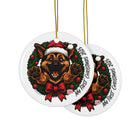 Festive German Shepherd Puppy Ceramic Ornaments, Holiday Decor, Personalized Gifts, Tree Decorations, My First Christmas