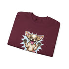Chihuahua Splash Crewneck Sweatshirt  Cute Jumping Puppy Graphic
