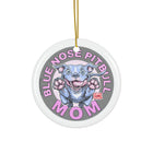 Personalized Blue Nose Pitbull Mom Ceramic Ornament