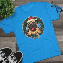 Load image into Gallery viewer, Festive Pug Christmas Tee, Holiday Shirt, Dog Lover Gift, Cute Animal Apparel, Unisex Crew Neck, Unique Christmas Present