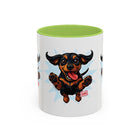 Dachshund Jumping Dog Accent Coffee Mug Cute Wiener Dog Gift (11oz)