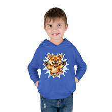 Load image into Gallery viewer, Toddler Hoodie — Playful Jumping Shiba Inu Puppy