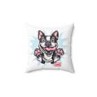 Excited Boston Terrier Pillow | Square Throw Pillow, Dog Face Illustration