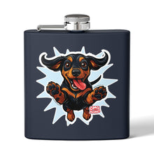 Load image into Gallery viewer, Playful Dachshund Flask, Dog Lover Gift, Stainless Steel Cocktail Flask, Pet-Themed Gift, Adventure Companion, Fun Drinking Accessory