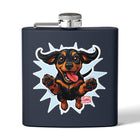 Playful Dachshund Flask, Dog Lover Gift, Stainless Steel Cocktail Flask, Pet-Themed Gift, Adventure Companion, Fun Drinking Accessory