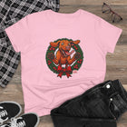Festive Vizsla Dog Lover's Tee, Cute Animal T-Shirt, Holiday Gift, Casual Wear, Fun Christmas Design, Wreath Print Top