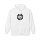 Festive Boston Terrier Wreath Design Hoodie - Cozy Winter Apparel, Gift for Her, Holiday Essentials, Warm Fleece, Casual Wear