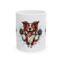 Load image into Gallery viewer, Cheerful Red Border Collie Dog Mug, Pet Lover Gift, Cute Coffee Cup, Animal Enthusiast, Fun Home Decor, Dog-themed Drinkware