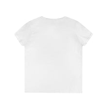 Load image into Gallery viewer, Cute Siberian Husky Dog Illustration Ladies' V-Neck T-Shirt, Pet Lover Gift, Casual Wear, Dog Mom Shirt