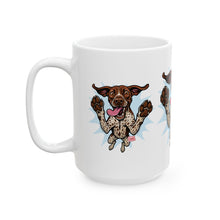 Load image into Gallery viewer, Playful German Shorthaired Pointer Dog Ceramic Mug  11oz &amp; 15oz, Perfect Gift for Pet Lovers, GSP Lovers Gift, Coffee Mug