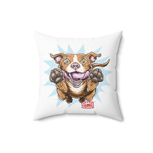 Load image into Gallery viewer, Red Nose Pit Bull Pillow for Pitbull puppy and dog lovers - Spun Polyester Square Pillow