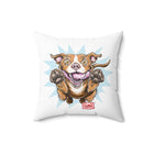 Red Nose Pit Bull Pillow for Pitbull puppy and dog lovers - Spun Polyester Square Pillow