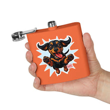 Load image into Gallery viewer, Playful Dachshund Flask, Dog Lover Gift, Stainless Steel Cocktail Flask, Pet-Themed Gift, Adventure Companion, Fun Drinking Accessory