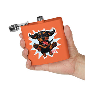 Playful Dachshund Flask, Dog Lover Gift, Stainless Steel Cocktail Flask, Pet-Themed Gift, Adventure Companion, Fun Drinking Accessory