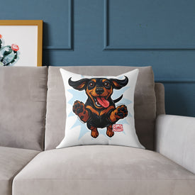 Playful Happy Dachshund Pillow , Multiple size options, Dachshund Lover Gift