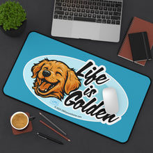 Load image into Gallery viewer, Golden Retriever Dog Lover's Desk Mat - "Life is Golden"