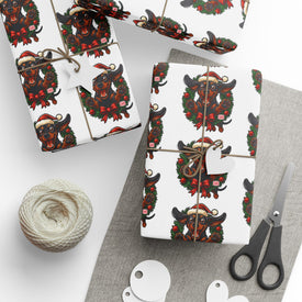 Festive  Dachshund Wrapping Paper Set for All Occasions, Gift Wrap for Christmas, Eco-Friendly Design