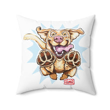 Load image into Gallery viewer, Playful Jumping  Yellow Labrador Retriever Dog Pillow | Cute Cartoon Puppy Throw Pillow