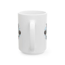 Load image into Gallery viewer, Mug - Happy White Husky Dog in Mid Leap Ceramic Mug (11oz, 15oz)