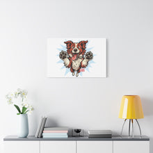 Load image into Gallery viewer, Happy Border Collie Illustration Canvas | Matte Stretched 1.25"