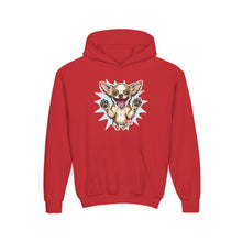 Load image into Gallery viewer, Happy Jumping Chihuahua Hoodie | Cute Dog Illustration, Youth Hoodie