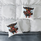 Playful Happy Dachshund Pillow , Multiple size options, Dachshund Lover Gift