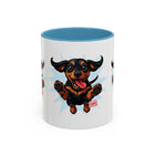 Dachshund Jumping Dog Accent Coffee Mug Cute Wiener Dog Gift (11oz)