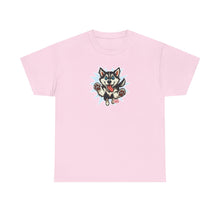 Load image into Gallery viewer, Cute Siberian Husky Dog Graphic Unisex Heavy Cotton Tee | Pet Lover Gift, Husky Apparel, Fun Casual Wear