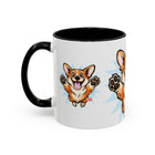 Excited Leaping Corgi  Accent Coffee Mug - Cute Dog Lover Gift (11oz)
