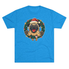 Load image into Gallery viewer, Festive Pug Christmas Tee, Holiday Shirt, Dog Lover Gift, Cute Animal Apparel, Unisex Crew Neck, Unique Christmas Present