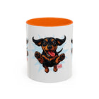 Dachshund Jumping Dog Accent Coffee Mug Cute Wiener Dog Gift (11oz)