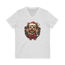 Load image into Gallery viewer, Joyful Christmas Yorkie Tee, Holiday T-Shirt, Festive Pet Shirt, Merry Christmas Top, Unisex Dog Lover Gift