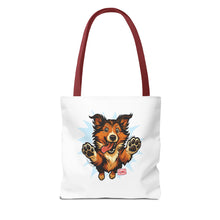 Load image into Gallery viewer, Cute Collie Dog Lover Tote Bag, AOP Dog Art Bag, Pet Owner Gift, Collie Lover Tote, Summer Beach Bag, Gifts for Dog Lovers
