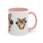 Excited Leaping Corgi  Accent Coffee Mug - Cute Dog Lover Gift (11oz)