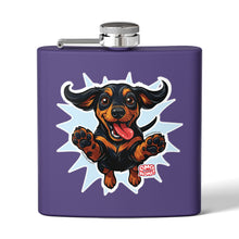 Load image into Gallery viewer, Playful Dachshund Flask, Dog Lover Gift, Stainless Steel Cocktail Flask, Pet-Themed Gift, Adventure Companion, Fun Drinking Accessory