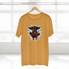 Playful Excited Dachshund Dog Leaping to Greet You - 100% Combed Cotton T-Shirt