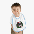 Baby Bib with Boston Terrier Holiday Design, Cute Christmas Bib, Baby Feeding Bib, Holiday Gift for New Parents, Bostie Lover Bib