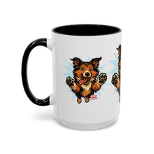 Load image into Gallery viewer, Playful Collie Puppy Accent Coffee Mug - Perfect Gift for Dog Lovers, Pet Owners, Animal Enthusiasts, Birthday, Holidays