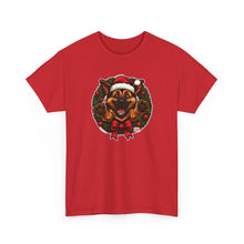 Load image into Gallery viewer, Christmas GSD Puppy Shirt, Holiday T-Shirt, Unisex Cotton Tee, Santa German Shepherd Dog Shirt