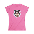OMG Youre Home Dog Reunion T-Shirt: Happy and Excited Leaping Border Collie Women's Shirt