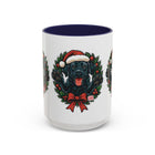 Christmas Black Labrador Dog Coffee Mug, Holiday Mug, Pet Lover Gift, Festive Black Mug, Dog-Themed Drinkware