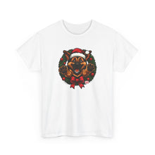 Load image into Gallery viewer, Christmas GSD Puppy Shirt, Holiday T-Shirt, Unisex Cotton Tee, Santa German Shepherd Dog Shirt