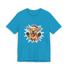 Load image into Gallery viewer, Funny Yellow Labrador Retriever Dog Christmas T-Shirt, Unisex Holiday Tee, Cute Pet Shirt, Dog Lover Gift, Santa Dog Design, Festive Apparel