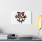 Happy Border Collie Illustration Canvas | Matte Stretched 1.25"